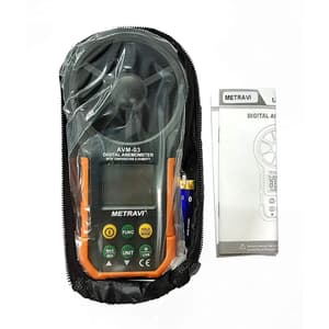 Metravi 4 Digits / 40m/Sec Digital Thermo Anemometer With Dew point & Humidity (PC Interface), AVM-03