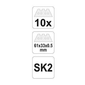 Yato 9 mm Trapezoid Spare blades (10 Pcs), YT-7527