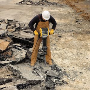 Dewalt 2100W  28mm 960 Beats/min Demolition Breaker with Active Vibration Control Includes Stand Chisel-Perform & Protect Shield, D25981K-QS