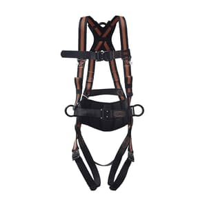 Black+Decker Full Body Harness With Ansi Certificaton Having 1 Back D-Ring, 1 Front Chest D-Ring & 2 Side D-Rings With Padded Waist Belt, BXFP0602IN