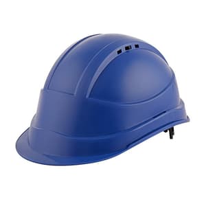 Black+Decker Industrial Safety Helmet With Plastic Suspension & Ratchet Type Adjustment With Chin Strap (Blue), BXHP0221IN