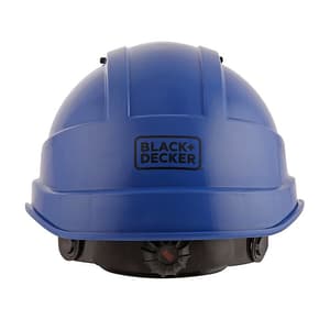 Black+Decker Industrial Safety Helmet With Plastic Suspension & Ratchet Type Adjustment With Chin Strap (Blue), BXHP0221IN