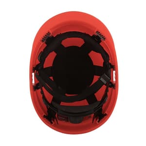 Black+Decker Industrial Safety Helmet With Plastic Suspension & Ratchet Type Adjustment With Chin Strap (Red), BXHP0221IN