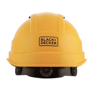 Black+Decker Industrial Safety Helmet With Plastic Suspension & Ratchet Type Adjustment With Chin Strap (Yellow), BXHP0221IN