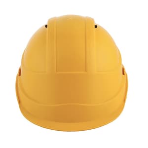 Black+Decker Industrial Safety Helmet With Plastic Suspension & Ratchet Type Adjustment With Chin Strap (Yellow), BXHP0221IN