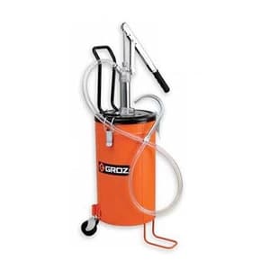 Groz 16 Ltr Portable Bucket Oil Pump With Wheel & Variable Handle Setting, V16W