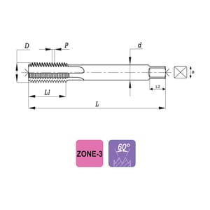 JK 1 Inch UNF HSS Thread Hand Tap (Set of 3 Pcs), 9110046