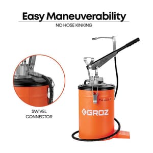 Groz 10 Kg Hand Operated Bucket Grease Pump With Variable Handle Setting (Without Wheel), VGP/10A