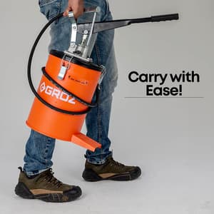 Groz 10 Kg Hand Operated Bucket Grease Pump With Variable Handle Setting (Without Wheel), VGP/10A