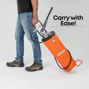 Groz 20 Kg Hand Operated Bucket Grease Pump With Wheels & Variable Handle Setting, VGP/20