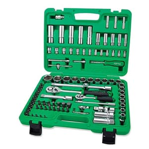 Toptul 94 Pcs Professional Grade 1/4 & 1/2 Inch Sq. Drive 6PT Flank Socket Set, GCAI094R