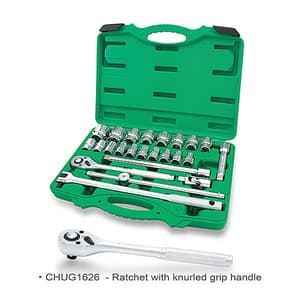 Toptul 24 Pcs Professional Grade 1/2 Inch Sq. Drive 6PT Flank Socket Set, GCAI2411