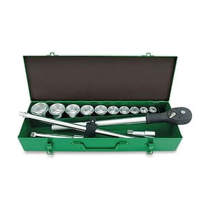 Toptul 14 Pcs Professional Grade 3/4 Inch Sq. Drive 12PT Flank Socket Set, GCAD1407