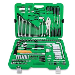 Toptul 144 Pcs Professional Grade 1/4, 3/8 & 1/2 Inch Sq. Drive 12PT Flank Socket Wrench Set, GCAI144R