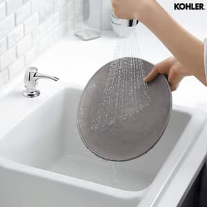 Kohler Mazz 2-Hole Kitchen Faucet With 15-1/2" Pulldown Spout & Soap Dispenser In Polished Chrome Finish, K-72511IN-SD-CP