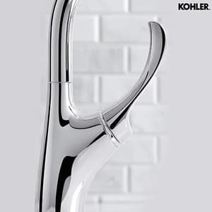 Kohler Mazz 2-Hole Kitchen Faucet With 15-1/2" Pulldown Spout & Soap Dispenser In Polished Chrome Finish, K-72511IN-SD-CP