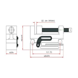 Crystal 180 x 63 x 98 mm Precision Grinding Sine Vice, AA - 6132