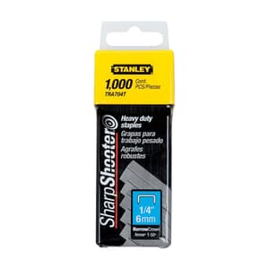 Stanley 6 mm 1/4 Inch Heavy Duty Staples G-Type (Pack of 1000 Pcs), 1-TRA704T