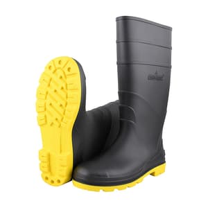 Alko Plus 15 inch PVC Gumboot with Cotton Lining & without Steel Toe (Black & Yellow), APS G2