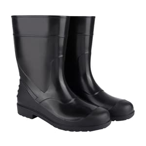 Alko Plus 11 inch PVC Gumboot without Cotton Lining & Steel Toe (Black), APS G11