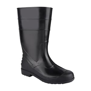 Alko Plus 13 inch PVC Gumboot with Cotton Lining & without Steel Toe (Black), APS G13