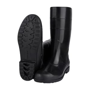 Alko Plus 13 inch PVC Gumboot with Cotton Lining & without Steel Toe (Black), APS G13