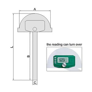 Insize 120 x 150 mm Digital Protractor, 4779-120