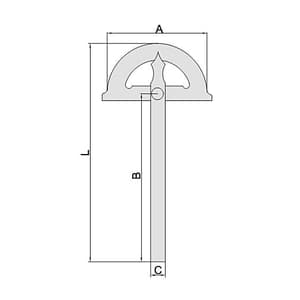 Insize 150 x 200 mm / 180° Protractor, 4799-1150