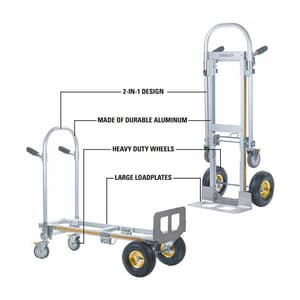 Stanley 250 Kg Load Capacity 2 in 1 Aluminium Multi Truck (Hand Truck), SXWT-MT515