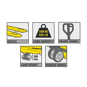 Stanley 1500 Kg Industrial Pallet Hand Truck (Long Forks), SXWT-CPT-25XL