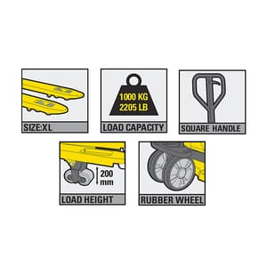 Stanley 1000 Kg Industrial Pallet Hand Truck (Extra Long Forks), SXWT-CPT-25XXL