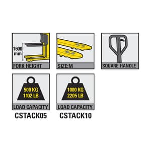 Stanley 500 Kg Load Capacity Manual Stacker, SXWTI-CSTACK05