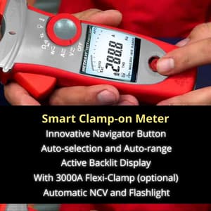 Metravi 10000 Counts / 42 mm Digital Clamp On Power Meter, 107 F
