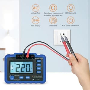 Metravi 250V - 1000V Digital Insulation Resistance Tester, DIT-910
