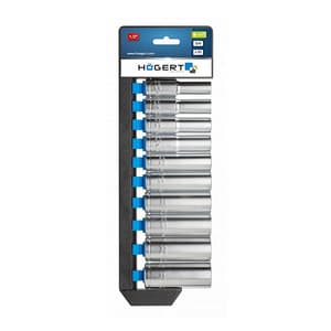 Hogert 10 Pcs 1/2 Inch Sq. Drive Deep Socket Set, HT1A888