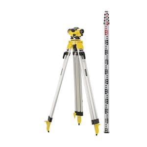 Stanley AL32XL Optical Level Site Pack Set With Tripod And Staff, 1-77-244