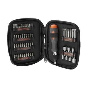 Black & Decker 56 Pc Magnetic Screw Driving Kit with Ratchet For DIY Use Set, A7104-XJ
