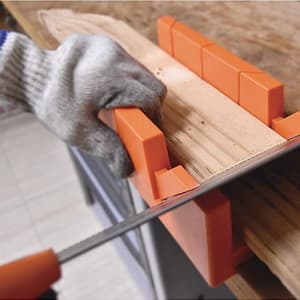 Black+Decker 350 mm / 14 Inch Steel Mitre Box with Saw For Professional & DIY Use, BDHT20346