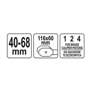 Yato 40 - 68 mm Ratcheting Type Manual Brake Caliper Separator Tool, YT-06805