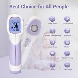 CEM 32ºC to 42.5ºC Clinical Forehead Non-Contact Infrared Thermometer (Body / Surface Mode), DT-8806H