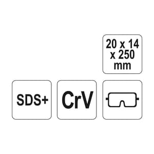 Yato 20 x 14 x 250 mm Flat Chisel with SDS CRV, YT-4721