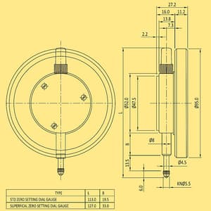 Baker Hardness Tester Mechanical Plunger Type Dial Gauge (Rockwell) Standard, D04329000