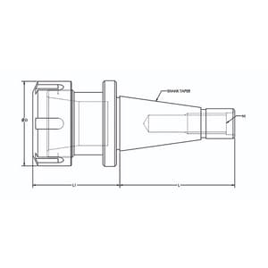 Tooltech ISO-40 / 71 mm Dia. ISO Taper Collet Adapter (E Type), ISO-40E-45
