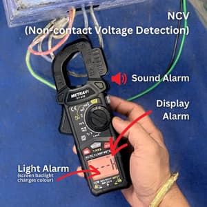 Metravi 3999 Counts Digital TRMS AC/DC Clamp Meter With Non Contact Voltage Detector, DT-230