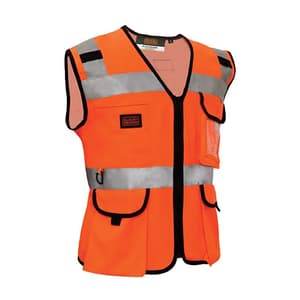 Black+Decker Hi-Visibility Reflective Jacket (Orange), BXWW0412IN