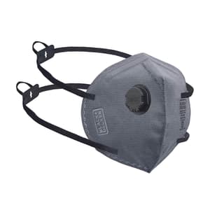Black+Decker ISI Marked Grey Disposable Safety Face Mask With Head Band & Exhalation Valve (Pack Of 50 Pcs), BXFM1111IN-G