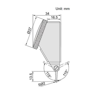 Insize 0.8 mm Tilted Face Type Dial Test Indicator, 2399-08