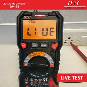HTC 3-5/6 Digit / 6000 Count True RMS Digital Multimeter With Double Color Backlight & Dual LCD With Bargraph, DM-98