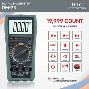 HTC 4-1/2 Digit / 19999 Count Digital Multimeter With Backlight & Auto Power Off, DM-23