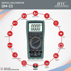 HTC 4-1/2 Digit / 19999 Count Digital Multimeter With Backlight & Auto Power Off, DM-23